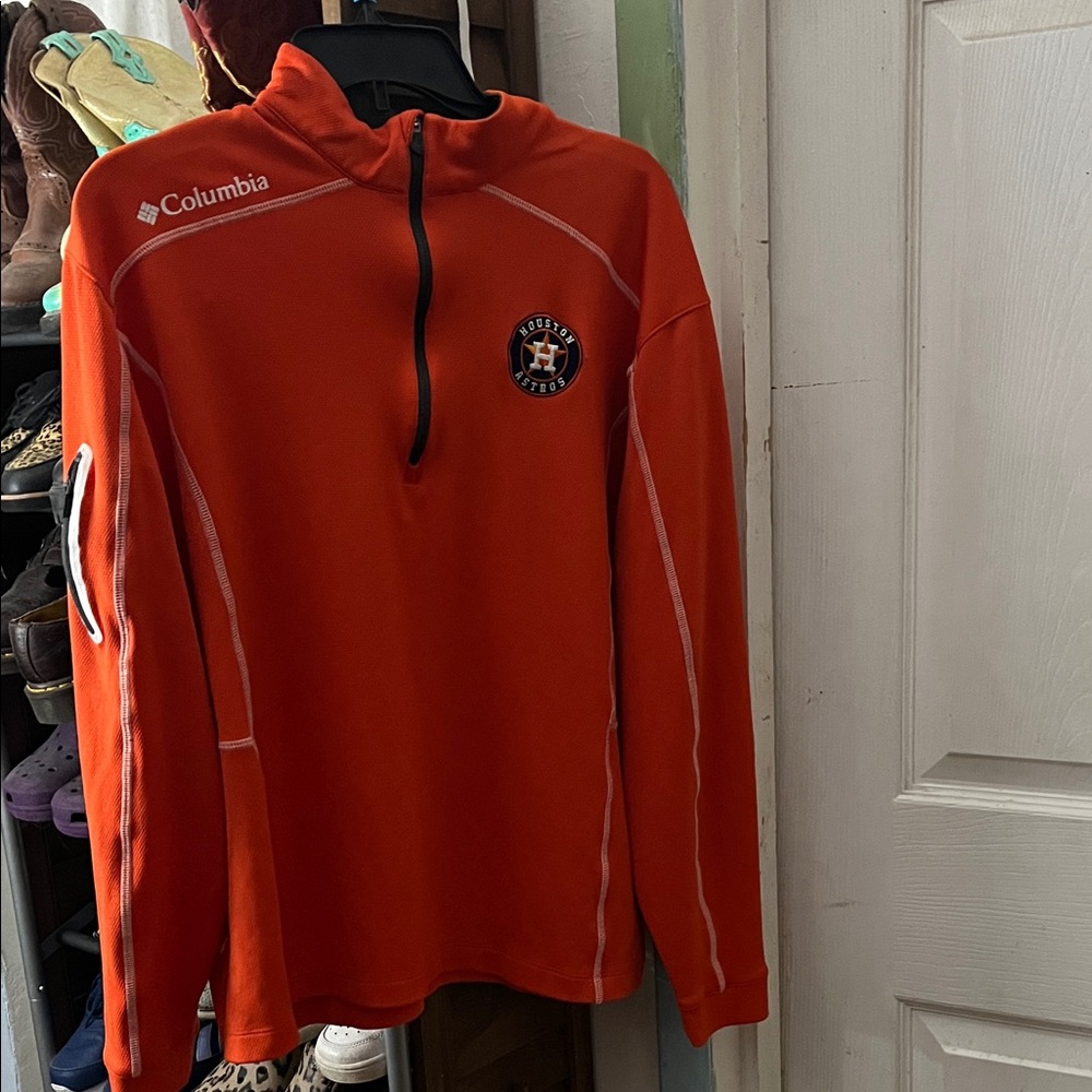🧚Columbia Orange Quarter-Zip Pullover with Logo V